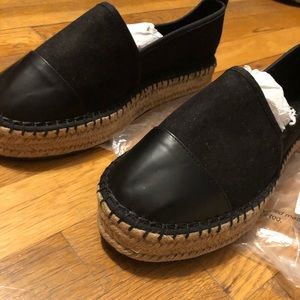 New: leather accent espadrilles